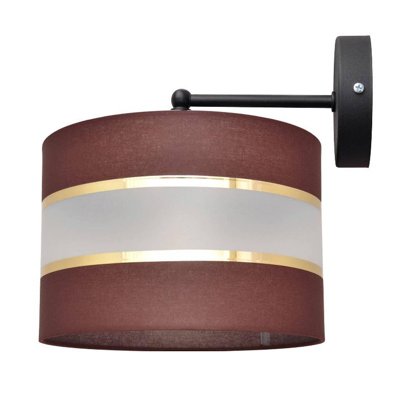 HELAM HELEN APPLIQUE ABAT-JOUR TISSU BRUN ROUGE-OR