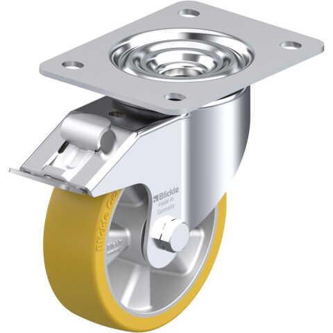BLICKLE - ROULETTE PIVOTANTE À FREIN Ø 125MM BANDAGE POLYURÉTHANE PU 350KG - LK-ALTH 125K-3-FI