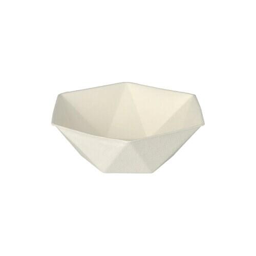 Bols bagasse pure hexagonal 400ml 5 x 16 x 14 cm blanc Diamond (144 unités) PAPSTAR - blanc Bagasse 37109-C_0