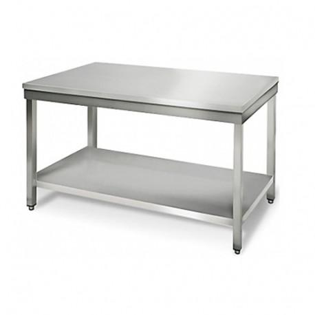Bud-dctce66 - Table centrale démontable en inox - Piétement carré 40x40 mm - Plan alimentaire renforcé_0