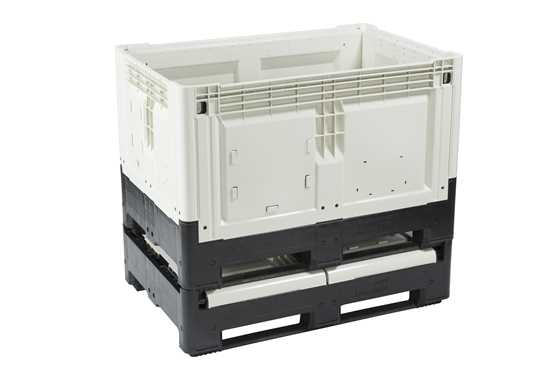 Caisse-palette pliable en PEHD - 1000x1200 mm - 720 L - 2 semelles - PLIBOX1012/720/2S_0