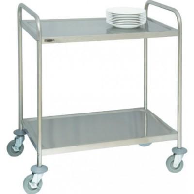 CHARIOT INOX À 2 PLATEAUX (ÉCONOMIQUE)