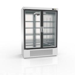 CORECO Armoire Gourmet - -2C+8C - 2 Portes Vitrees Battantes - 1370X730X2040 - 8 Etageres - Capacite 1201L - Ext Blanc Int Inox EBR-1302-BI - blanc EB_0