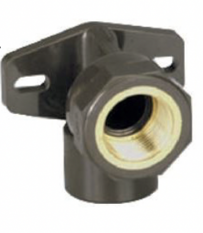 Coude 90° HTA taraudé avec platine F à coller et à visser - Référence 05H4GP016 - Diamètre 016x1/2