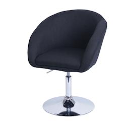 Décoshop26 - Chaise de salle à manger pivotante réglable en hauteur tissu/textile anthracite 04_0006309 - 3000261697237_0