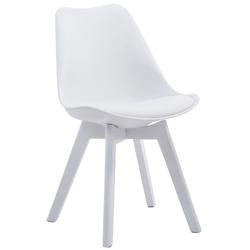 Décoshop26 - Chaise de salle à manger x1  design scandinave en PVC et plastique blanc et piètement à 4 pieds en bois blanc 10_0003310 - blanc 3000_0