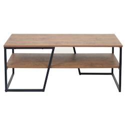 Décoshop26 - Table basse table d'appoint 46x110x60 cm en métal aspect chêne sauvage 04_0008422 - 3000262556359_0