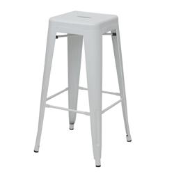 Décoshop26 - Tabouret de bar design industriel en métal empilable blanc 04_0005254 - blanc 3000125532698_0
