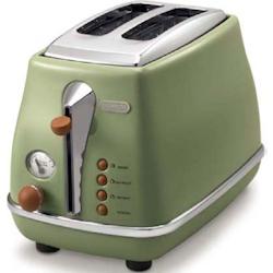DELONGHI grille-pain électrique Icona vintage CTOV 2103.GR vert olive 900 W - vert CTOV 2103.GR olive_0