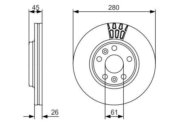 Disque de frein Bosch 0986479576 - ventilé - boîte de 2 pour montage avant_0