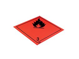 Étiquette de danger classe 3 - liquide inflammable - pour conteneur maritime - 25x25 cm - vinyle avec colle renforcée - 46233_0