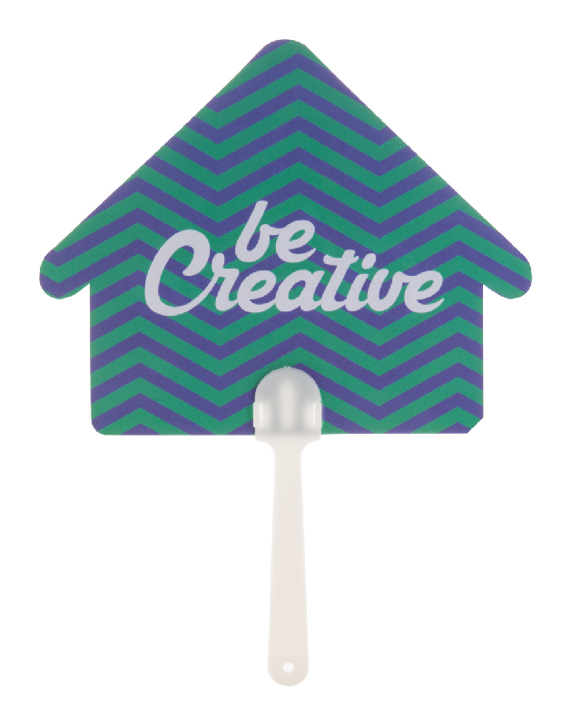 Éventail sur-mesure avec poignée en plastique et papier stratifié - Impression logo - Quantité minimale 100 pcs_0