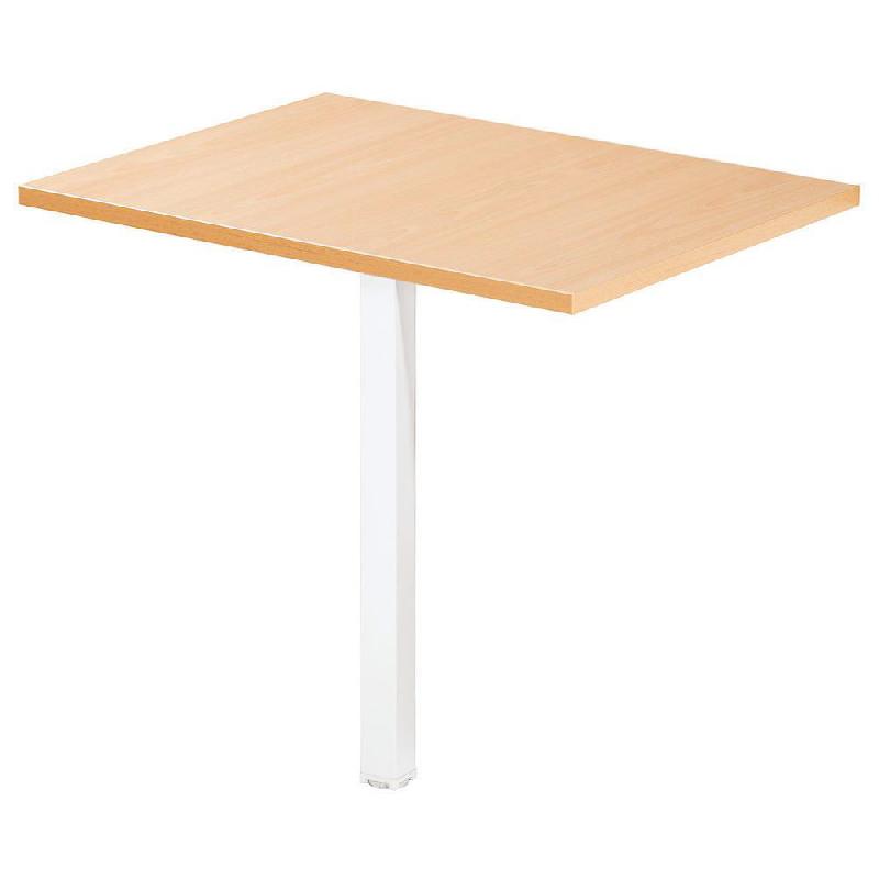 EXTENSION RECTANGLE ACTUAL - L. 80 X 60 CM HETRE - PIED TUBE - CARRE BLANC