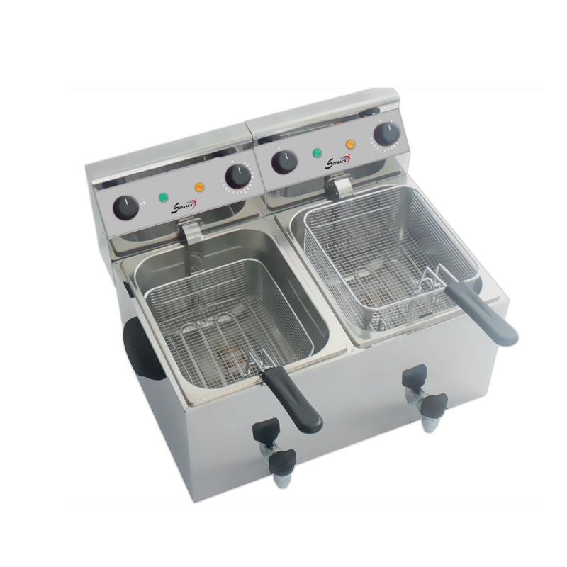 Friteuse pro électrique a poser de table - 2 x 8 litres alimentatio... - PACF69N_0
