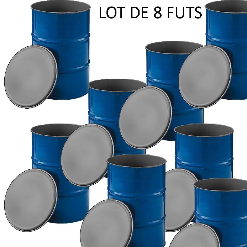 Fût métallique à ouverture totale 216L OT standard - Lot de 4 - DUO EMBALLAGE - Fabrication française_0
