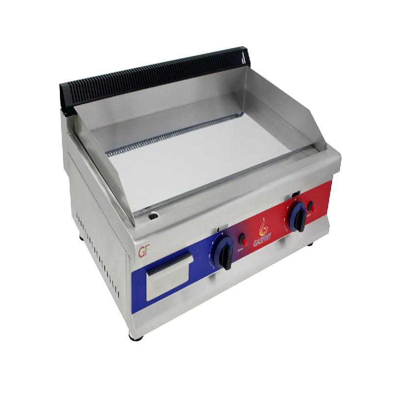 Gasfrit – Plaque de cuisson professionnelle industrielle à gaz  avec plaque en chrome dur pour la restauration, 800 × 575 × 365 mm - inox GF012C_0