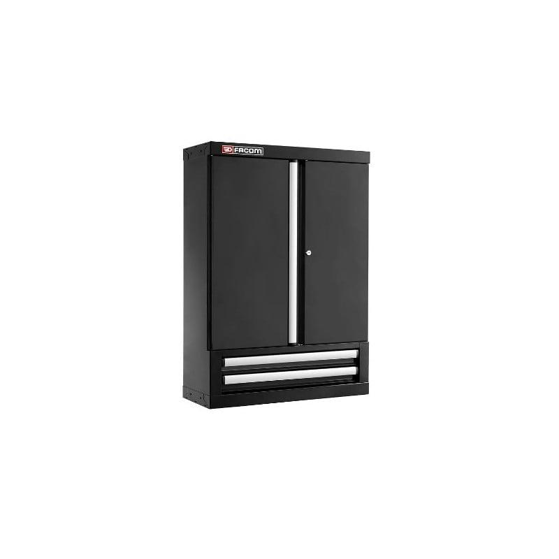 Jls3 meuble haut simple a portes pleines et 2 tiroirs noir - jetline - FACOM france | jls3-2202bs_0