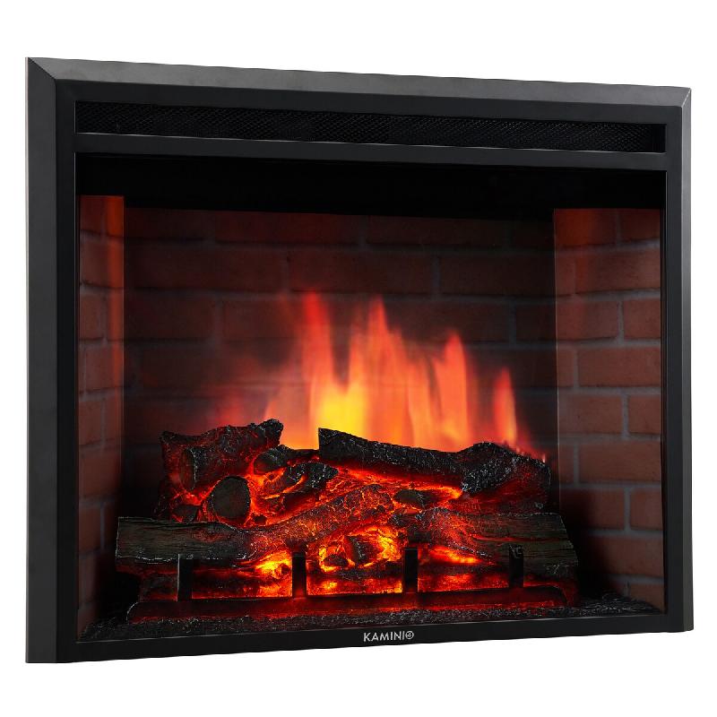 KAMINIO Cheminée électrique LUCA - Cheminée encastrable avec chauffage, effet de flamme 3D, 12 couleurs de flammes, télécommande - 23 pouces - EF01-23_0