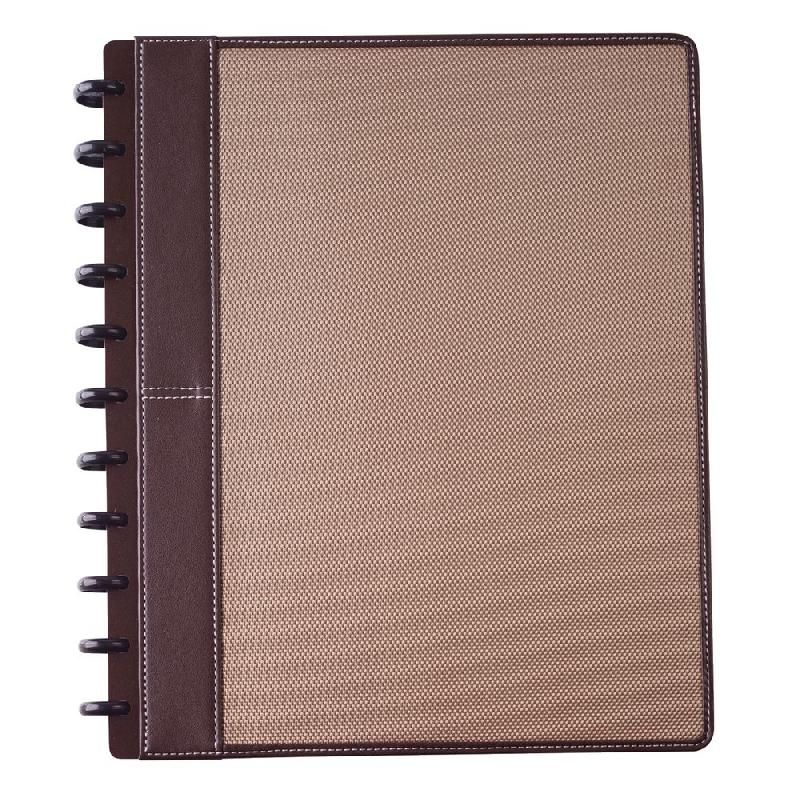 M BY STAPLES CARNET ARC A5 60 PAGES LIGNÉES AVEC COUVERTURE TISSÉE MARRON