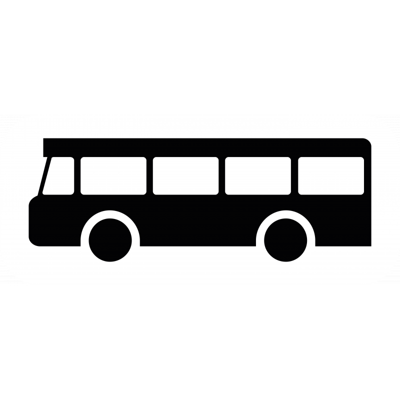 Panonceau véhicules de transport en commun M4b - pictogramme bus noir sur fond blanc_0