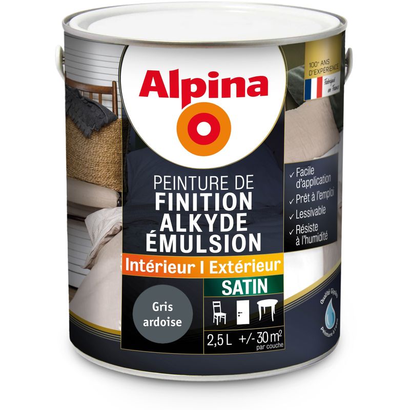 Peinture Alkyde Emulsion 2 5l Satin Finition Satinee Couleur Gris Ardoise Alpina Comparer Les Prix De Peinture Alkyde Emulsion 2 5l Satin Finition Satinee Couleur Gris Ardoise Alpina Sur Hellopro Fr
