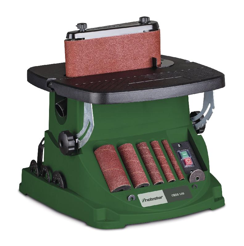 Ponceuse à broche et bande oscillante ponçage max. 98 mm 0,45 kW 230V y comprise nombreux accessoires Holzstar OBSS100_0