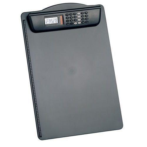 PORTE-BLOCS AVEC CALCULATRICE MAT.:PLASTIQUE COL.:NOIR - MAUL