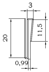 Porte-étiquettes transparent à clipser sur tôle réf. 73 - capacité 20 mm - montage sur tôle de 1 à 2,5 mm_0