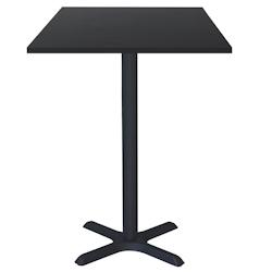 Restootab - Mange-debout 60x60cm - modèle Dina pied et noir uni - noir TB-DINFF-6060S-NOIR_0