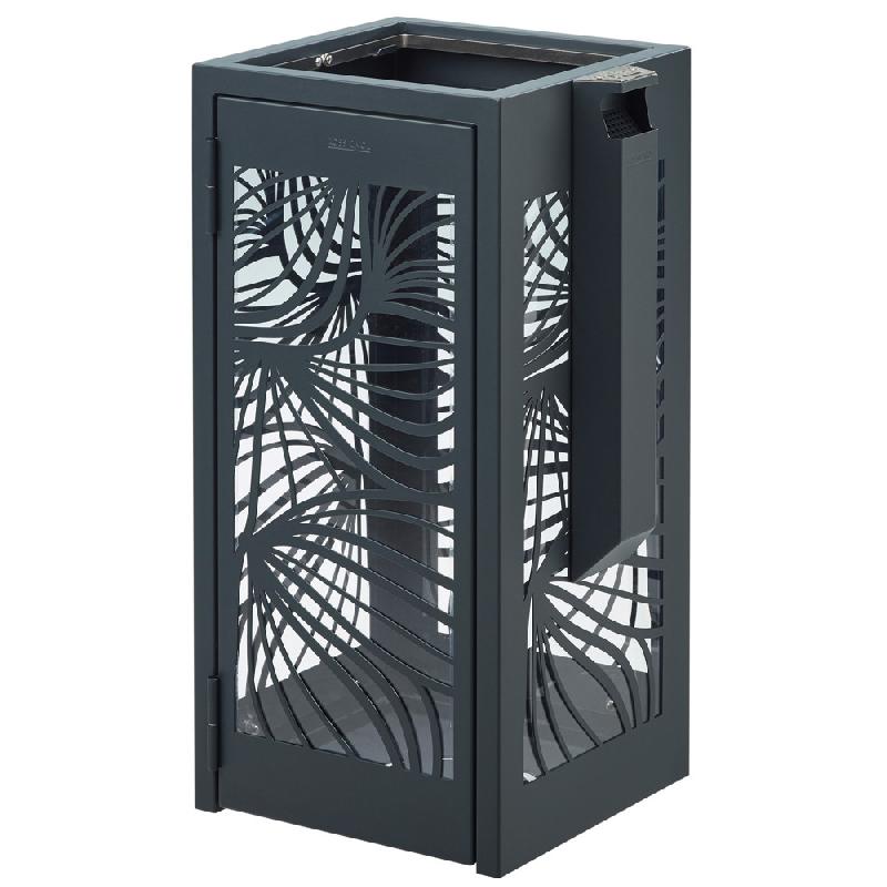 ROSSIGNOL CORBEILLE A POSER OU A FIXER BELLA ANTI-NUISIBLE 110 L ANTHRACITE MAT  - AVEC CENDRIER 1.5L ANTHRACITE MAT