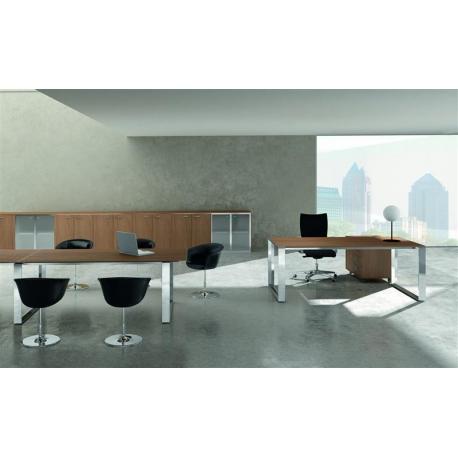 Bureau de direction X7 - Table avec retour QUADRIFOGLIO - Programme X7 - L 180 et 200 cm - Pied fermé_0