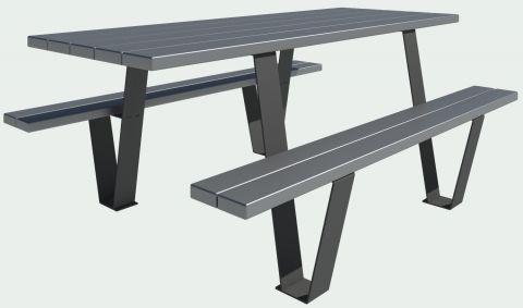 Table de pique-nique Stylla - plastique et métal - Réf. TS432 - coloris au choix_0
