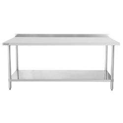 Table de travail inox 600 avec dosseret et étagère 800 mm C6TTDE80 Casselin - gris C6TTDE80_0