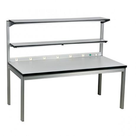 Table électrifiée avec rampe électrique - étagère double réglable - charge 1000kg_0