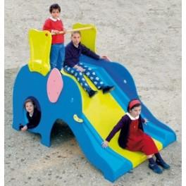 Toboggan éléphant - pour enfants de 3 à 6 ans - avec glissière, tunnel et murs d'escalade - Hauteur de chute 100 cm_0