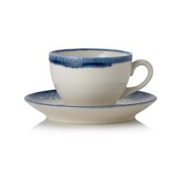 Lot de 6 tasses et soucoupes en Porcelaine 0,22 L Marina  H 85 mm Was Germany - blanc porcelaine 4044925129497_0