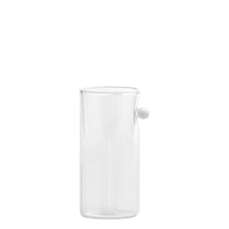 Zafferano Oyster Lot De 4 Gobelets Hauts En Verre Borosilicaté Soufflé À La Main Avec Perle Blanche, Design Moderne Raffiné, Transparent (142) - t_0