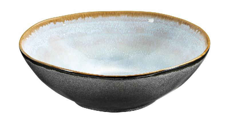 ASSIETTE CREUSE ROND BLEU GRÈS Ø 19,5 CM SHADOW MEDARD DE NOBLAT