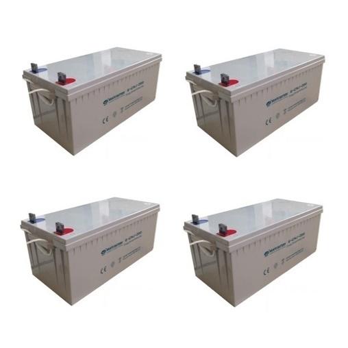 4 batteries gel 200Ah 12V F.Tech - Technologie GEL étanche, sans entretien, pour applications solaires et éoliennes_0