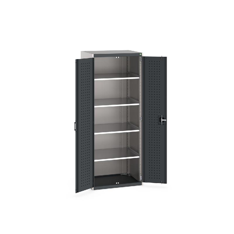 Armoire d'atelier Cubio SMF-8620-1.2 - portes perfo & 4 tablettes - capacité 1.5 tonne - 800x650x2000mm_0