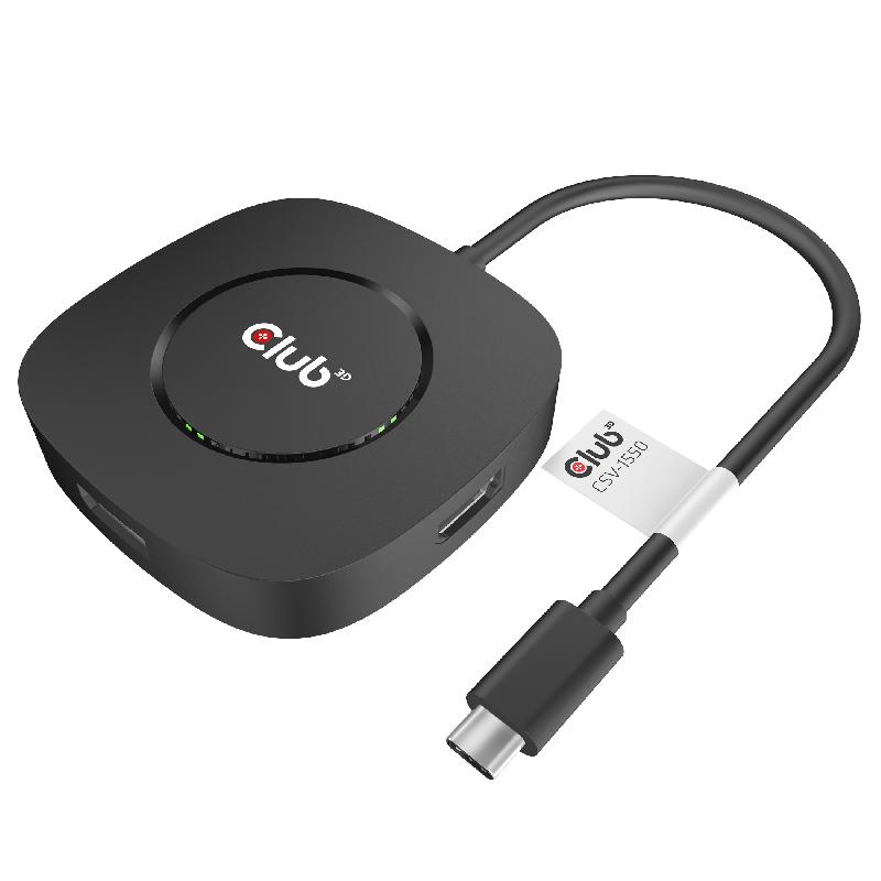 Club3D USB Type-C 3.2 Gen1 MST Hub DisplayPort 1.4 - Triple Moniteur - Résolution 4K - Noir_0