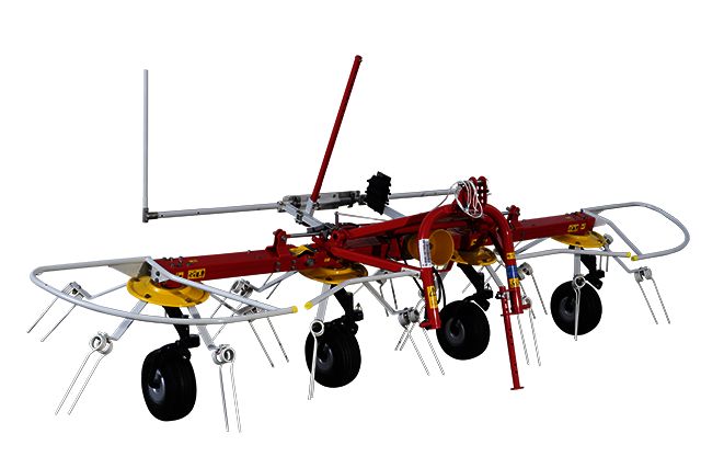 Alpinhit Faneuses Alpin - Pottinger France - largeur de travail de 4,45 m à 6 m - construction légère et adaptation au sol_0