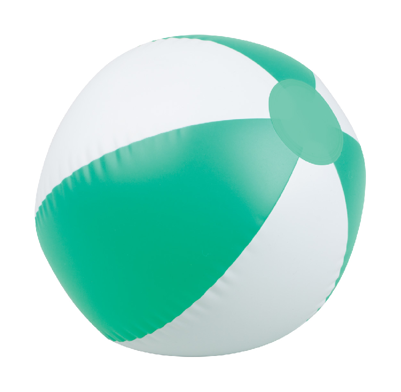 Ballon de plage gonflable - Ø23 cm - PVC bicolore - Couleur vert_0
