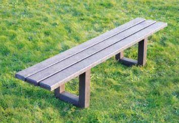 Banquette urbaine CABOURG en plastique recyclé - Marron - 150 cm ou 200 cm - Lames arrondies_0