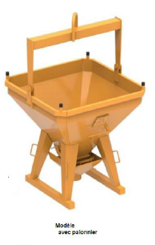 Benne à béton - tuyau droit, vidange central, anse ou palonnier - 600 à 1000 litres_0