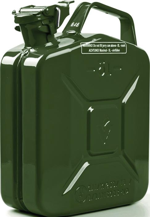 Bidon pour carburant 5L vert olive RAL 6003 - Tôle d'acier L230xl120xH310 mm - VALPRO_0