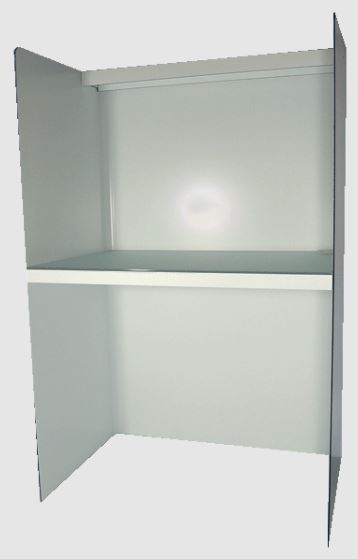 Boxes d'analyses sensorielles de base avec plan de travail en Aluminium composite et verre trempé émaillé mat - Mono-poste - disponible en PMR - ACTUEL_0