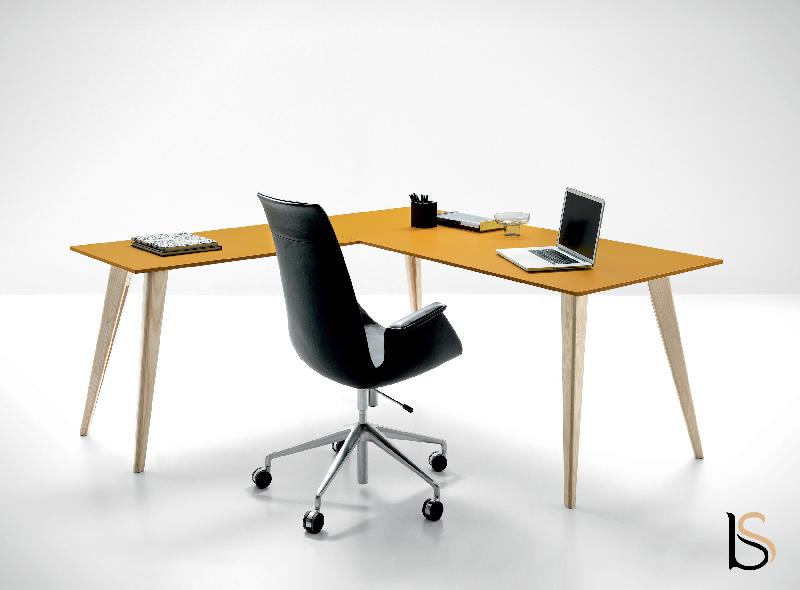 Bureau d'angle Pigreco Up - Martex - Jaune, 200 x 200 cm_0