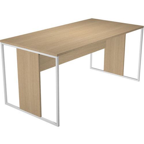 BUREAU PIEDS CADRES MÉTAL RAZOR - 160CM - CHÊNE/BLANC - ARTARREDI