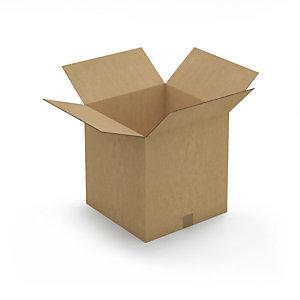 CAISSE CARTON BRUNE DOUBLE CANNELURE RAJA 38X38X40 CM